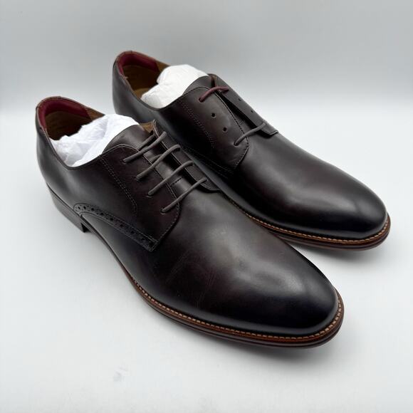 JOHNSTON & MURPHY Mens Conard 2.0 Dress Shoes US 13D Mahogany Brown Leather NIB - Picture 5 of 12